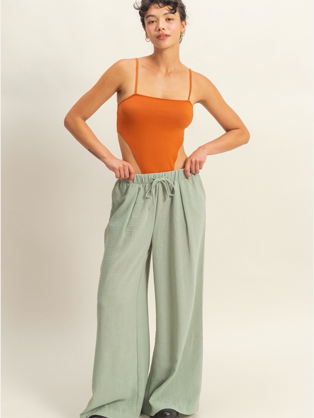 NWT Sleek Orange Slim-Strap Bodysuit - Small - Picture 4 of 5